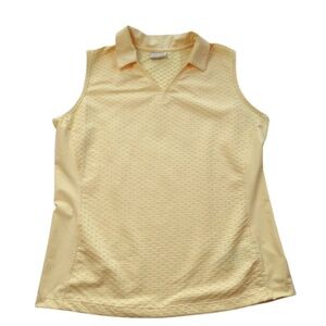Nike Golf Yellow Sleeveless Polo Tank XL Textured Athletic Top